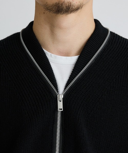 WRAPINKNOT(ラッピンノット)の「ZIP KNIT CARDIGAN(カーディガン/ボレロ・メンズ・ブラック・2/3)」の6枚目の写真