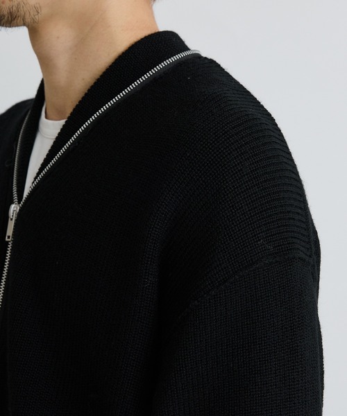 WRAPINKNOT(ラッピンノット)の「ZIP KNIT CARDIGAN(カーディガン/ボレロ・メンズ・ブラック・2/3)」の8枚目の写真