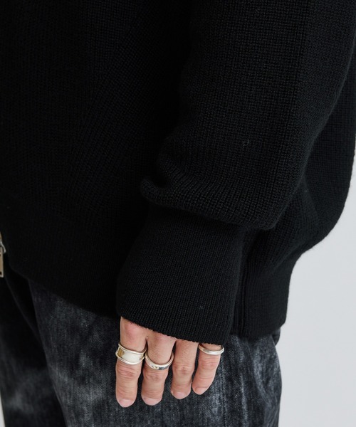 WRAPINKNOT(ラッピンノット)の「ZIP KNIT CARDIGAN(カーディガン/ボレロ・メンズ・ブラック・2/3)」の9枚目の写真