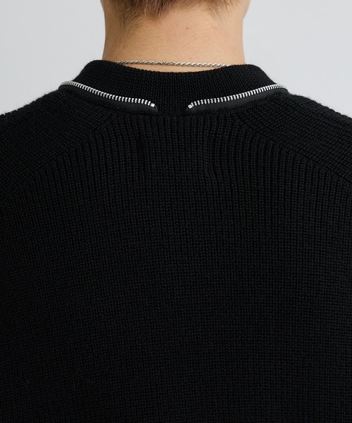 WRAPINKNOT(ラッピンノット)の「ZIP KNIT CARDIGAN(カーディガン/ボレロ・メンズ・ブラック・2/3)」の10枚目の写真