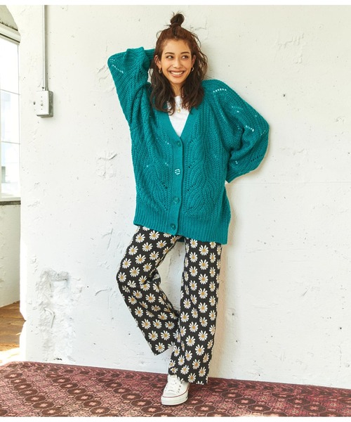 anap mimpi（アナップミンピ）の「柄編みモヘアタッチニットカーディガン（カーディガン/ボレロ・レディース・アイボリー/ターコイズブルー/ラベンダー/レッド・FREE）」の9枚目の写真