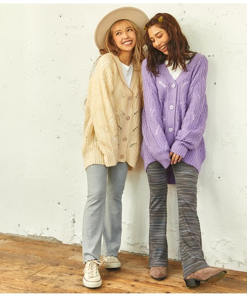 anap mimpi（アナップミンピ）の「柄編みモヘアタッチニットカーディガン（カーディガン/ボレロ・レディース・アイボリー/ターコイズブルー/ラベンダー/レッド・FREE）」の10枚目の写真