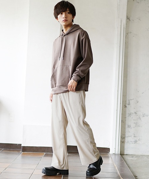 MinoriTY（マイノリティ）の「【入荷禁止】セミフレアパンツ ソフトコーデュロイ ワイドパンツ ルーズ スラックス 春服 冬服（スラックス・メンズ・ブラウン/チャコール/グレー/アイボリー・M/L）」の12枚目の写真