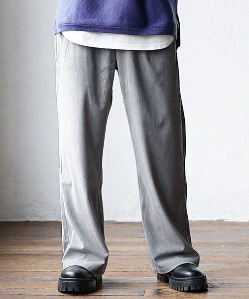 MinoriTY（マイノリティ）の「【入荷禁止】セミフレアパンツ ソフトコーデュロイ ワイドパンツ ルーズ スラックス 春服 冬服（スラックス・メンズ・ブラウン/チャコール/グレー/アイボリー・M/L）」の14枚目の写真