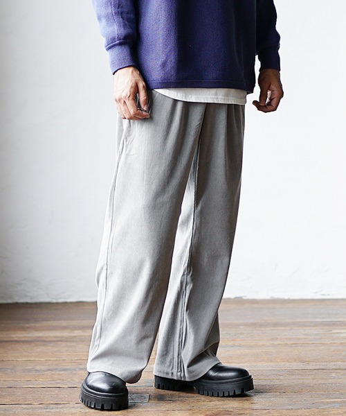 MinoriTY（マイノリティ）の「【入荷禁止】セミフレアパンツ ソフトコーデュロイ ワイドパンツ ルーズ スラックス 春服 冬服（スラックス・メンズ・ブラウン/チャコール/グレー/アイボリー・M/L）」の15枚目の写真