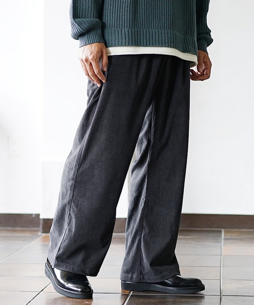 MinoriTY（マイノリティ）の「【入荷禁止】セミフレアパンツ ソフトコーデュロイ ワイドパンツ ルーズ スラックス 春服 冬服（スラックス・メンズ・ブラウン/チャコール/グレー/アイボリー・M/L）」の17枚目の写真