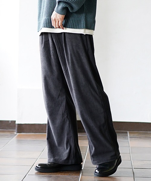 MinoriTY（マイノリティ）の「【入荷禁止】セミフレアパンツ ソフトコーデュロイ ワイドパンツ ルーズ スラックス 春服 冬服（スラックス・メンズ・ブラウン/チャコール/グレー/アイボリー・M/L）」の18枚目の写真