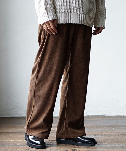 MinoriTY（マイノリティ）の「【入荷禁止】セミフレアパンツ ソフトコーデュロイ ワイドパンツ ルーズ スラックス 春服 冬服（スラックス・メンズ・ブラウン/チャコール/グレー/アイボリー・M/L）」の20枚目の写真