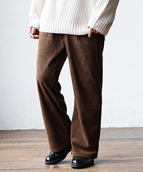MinoriTY（マイノリティ）の「【入荷禁止】セミフレアパンツ ソフトコーデュロイ ワイドパンツ ルーズ スラックス 春服 冬服（スラックス・メンズ・ブラウン/チャコール/グレー/アイボリー・M/L）」の22枚目の写真