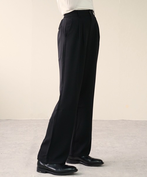 IAMUSE(アイアミューズ)の「フロントボタンセミワイドスラックスパンツ S0800【IAMUSE】(スラックス・レディース・グレー/ブラック/ベージュ・S/M)」の4枚目の写真