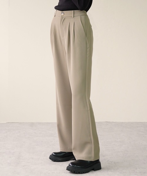 IAMUSE(アイアミューズ)の「フロントボタンセミワイドスラックスパンツ S0800【IAMUSE】(スラックス・レディース・グレー/ブラック/ベージュ・S/M)」の18枚目の写真