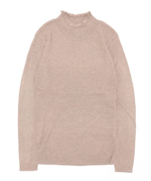 Samansa Mos2（サマンサ モスモス）の「【マシンウォッシャブル】フリルリブタートルネックニット（ニット/セーター・レディース・ブラウン/キナリ/モカ/チャコール/オフホワイト/グレー・ﾌﾘ-）」の6枚目の写真