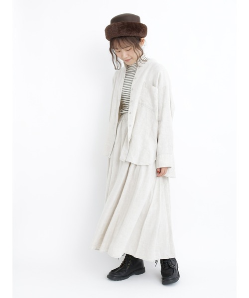 Samansa Mos2（サマンサ モスモス）の「【マシンウォッシャブル】フリルリブタートルネックニット（ニット/セーター・レディース・ブラウン/キナリ/モカ/チャコール/オフホワイト/グレー・ﾌﾘ-）」の7枚目の写真