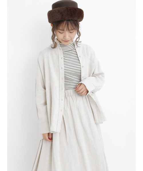 Samansa Mos2（サマンサ モスモス）の「【マシンウォッシャブル】フリルリブタートルネックニット（ニット/セーター・レディース・ブラウン/キナリ/モカ/チャコール/オフホワイト/グレー・ﾌﾘ-）」の8枚目の写真