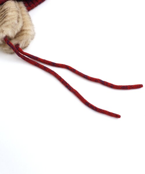 BREEZE（ブリーズ）の「耳当て付きニット帽（ニットキャップ/ビーニー・キッズ・アイボリー/レッド・58/54/50）」の18枚目の写真