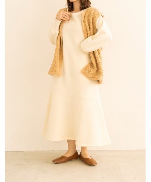 chocomee（チョコミー）の「round neck boa vest/ラウンドネックボアベスト（ベスト・レディース・アイボリー/ベージュ・ONE SIZE）」の11枚目の写真