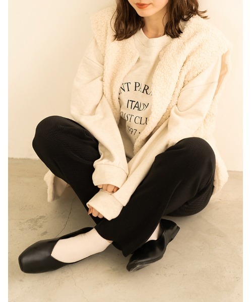 chocomee（チョコミー）の「round neck boa vest/ラウンドネックボアベスト（ベスト・レディース・アイボリー/ベージュ・ONE SIZE）」の6枚目の写真