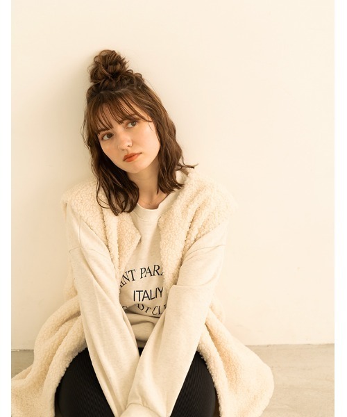 chocomee（チョコミー）の「round neck boa vest/ラウンドネックボアベスト（ベスト・レディース・アイボリー/ベージュ・ONE SIZE）」の16枚目の写真