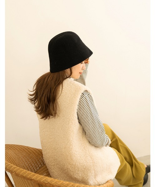 chocomee（チョコミー）の「round neck boa vest/ラウンドネックボアベスト（ベスト・レディース・アイボリー/ベージュ・ONE SIZE）」の3枚目の写真