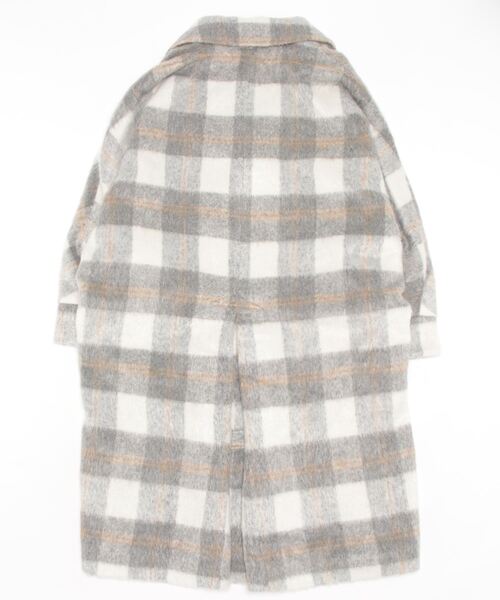 シャギーチェックテーラーコート