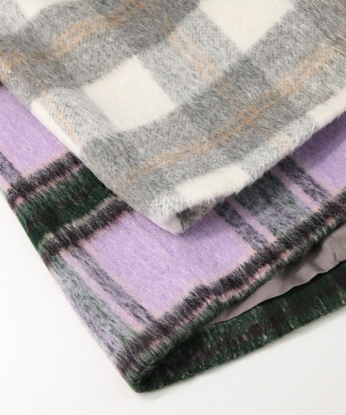 シャギーチェックテーラーコート