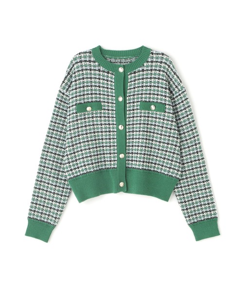 N.（N. Natural Beauty Basic）（エヌエヌナチュラルビューティーベーシック）の「◆ツイードニットカーディガン（カーディガン/ボレロ・レディース・オフホワイト/グリーン/ライトグリーン/オレンジ/ブラック・MEDIUM）」の15枚目の写真