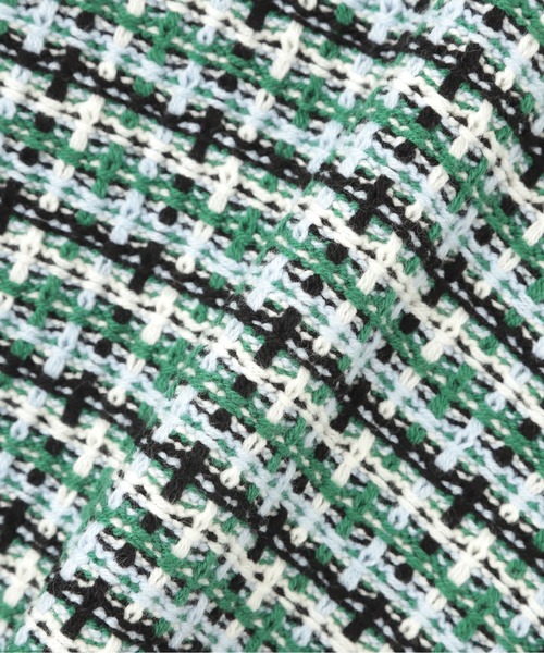 N.（N. Natural Beauty Basic）（エヌエヌナチュラルビューティーベーシック）の「◆ツイードニットカーディガン（カーディガン/ボレロ・レディース・オフホワイト/グリーン/ライトグリーン/オレンジ/ブラック・MEDIUM）」の16枚目の写真