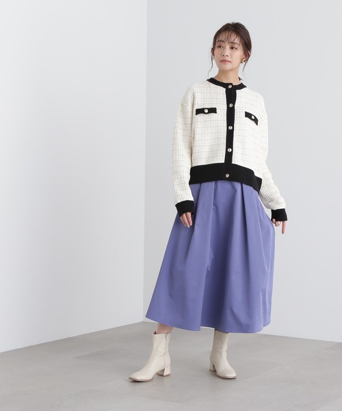 N.（N. Natural Beauty Basic）（エヌエヌナチュラルビューティーベーシック）の「◆ツイードニットカーディガン（カーディガン/ボレロ・レディース・オフホワイト/グリーン/ライトグリーン/オレンジ/ブラック・MEDIUM）」の22枚目の写真