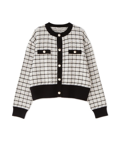 N.（N. Natural Beauty Basic）（エヌエヌナチュラルビューティーベーシック）の「◆ツイードニットカーディガン（カーディガン/ボレロ・レディース・オフホワイト/グリーン/ライトグリーン/オレンジ/ブラック・MEDIUM）」の20枚目の写真