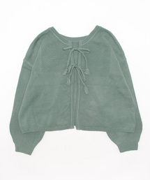 リボン前後2WAYニットカーディガン