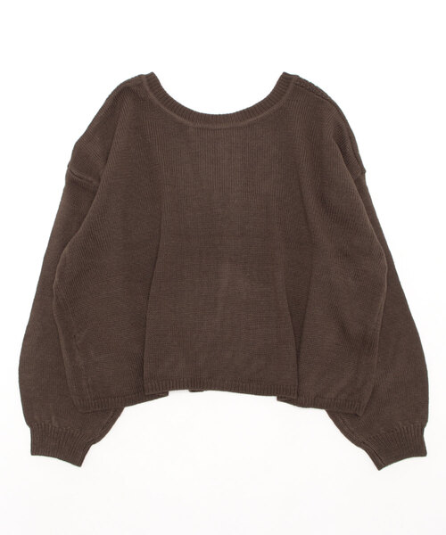 Samansa Mos2（サマンサ モスモス）の「リボン前後2WAYニットカーディガン（カーディガン/ボレロ・レディース・オフホワイト/ブラウン/グリーン/チャコール・ﾌﾘ-）」の21枚目の写真