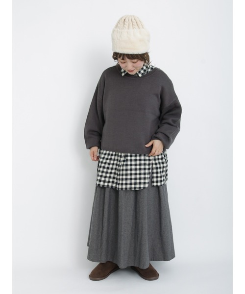 Samansa Mos2（サマンサ モスモス）の「リボン前後2WAYニットカーディガン（カーディガン/ボレロ・レディース・オフホワイト/ブラウン/グリーン/チャコール・ﾌﾘ-）」の8枚目の写真