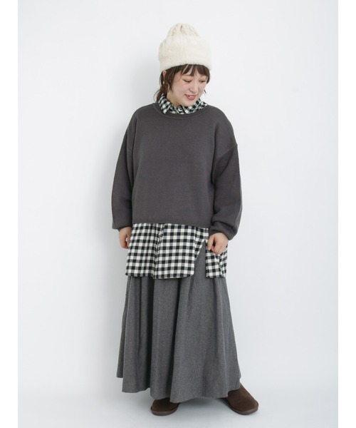 Samansa Mos2（サマンサ モスモス）の「リボン前後2WAYニットカーディガン（カーディガン/ボレロ・レディース・オフホワイト/ブラウン/グリーン/チャコール・ﾌﾘ-）」の9枚目の写真