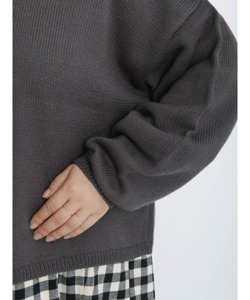 Samansa Mos2（サマンサ モスモス）の「リボン前後2WAYニットカーディガン（カーディガン/ボレロ・レディース・オフホワイト/ブラウン/グリーン/チャコール・ﾌﾘ-）」の18枚目の写真