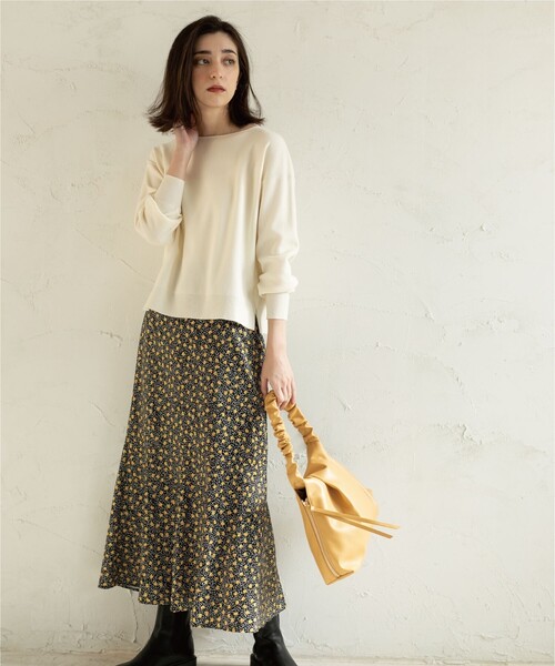 OPAQUE.CLIP（オペークドットクリップ）の「◆【C】フラワードットマーメイドフレアスカート（スカート・レディース・ダークブラウン系/ブラック系・36/38/40）」の5枚目の写真