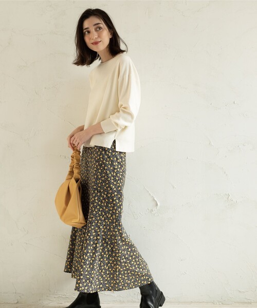 OPAQUE.CLIP（オペークドットクリップ）の「◆【C】フラワードットマーメイドフレアスカート（スカート・レディース・ダークブラウン系/ブラック系・36/38/40）」の6枚目の写真