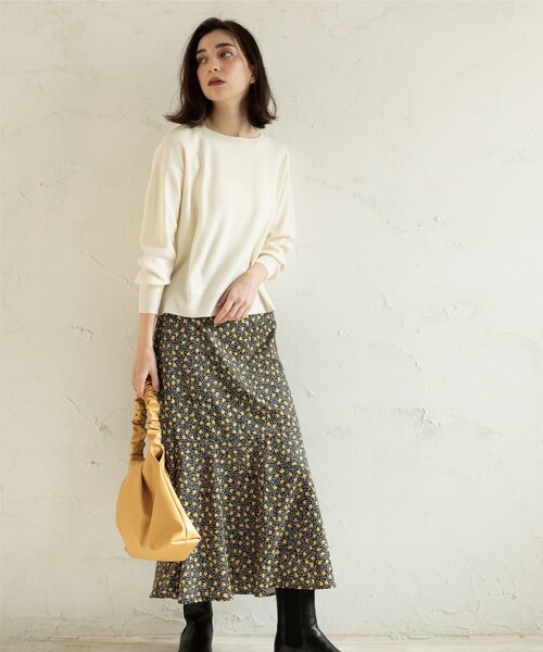 OPAQUE.CLIP（オペークドットクリップ）の「◆【C】フラワードットマーメイドフレアスカート（スカート・レディース・ダークブラウン系/ブラック系・36/38/40）」の7枚目の写真