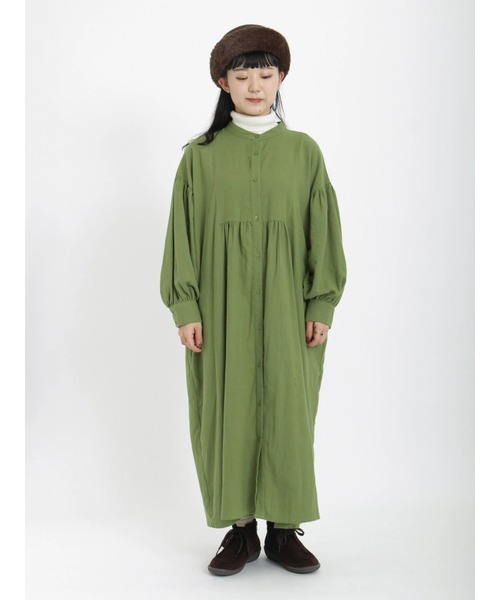 Samansa Mos2（サマンサ モスモス）の「後ろリボンボリューム袖ワンピース（ワンピース・レディース・ブラック/オフホワイト/グリーン/キャメル/ベージュ・ﾌﾘ-）」の18枚目の写真