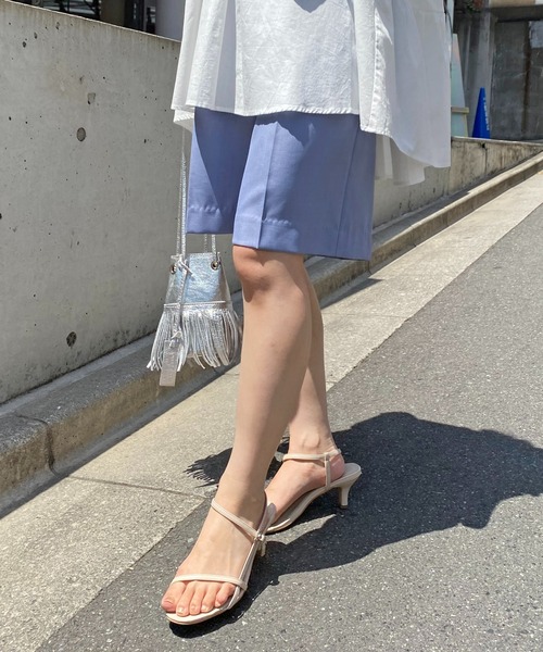 COLLAGE GALLARDAGALANTE(コラージュガリャルダガランテ)の「【OT】リネンライクバミューダパンツ(その他パンツ・レディース・グレー/ブルー・0/1)」の1枚目の写真