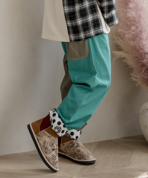 ScoLar（スカラー）の「123739：バイカラーアップリケパンツ（その他