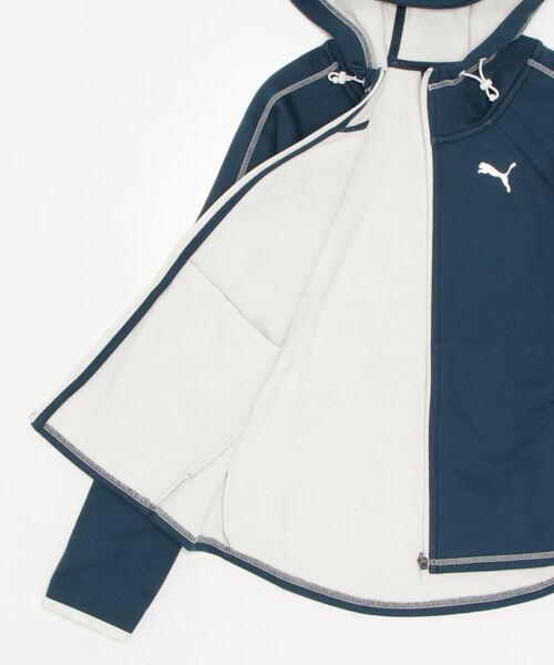 PUMA（プーマ）の「プーマ PUMA EVOSTRIPE ウィンタライズ フーデッドジャケット（パーカー・レディース・ネイビー/ブラック・S/XL/L/M）」の4枚目の写真