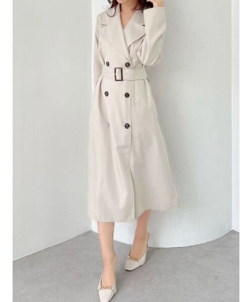 RESEXXY（リゼクシー）の「カラーシンプルトレンチコート（トレンチコート・レディース・ピンク/イエロー/ベージュ/ブラック・FREE）」の3枚目の写真