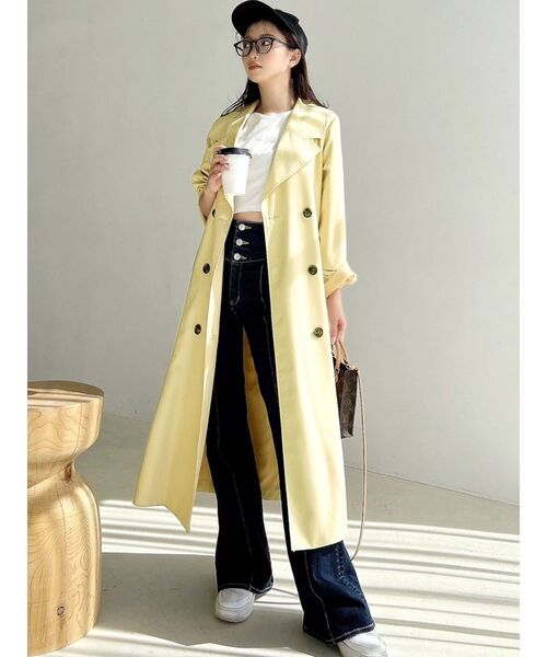 RESEXXY（リゼクシー）の「カラーシンプルトレンチコート（トレンチコート・レディース・ピンク/イエロー/ベージュ/ブラック・FREE）」の5枚目の写真