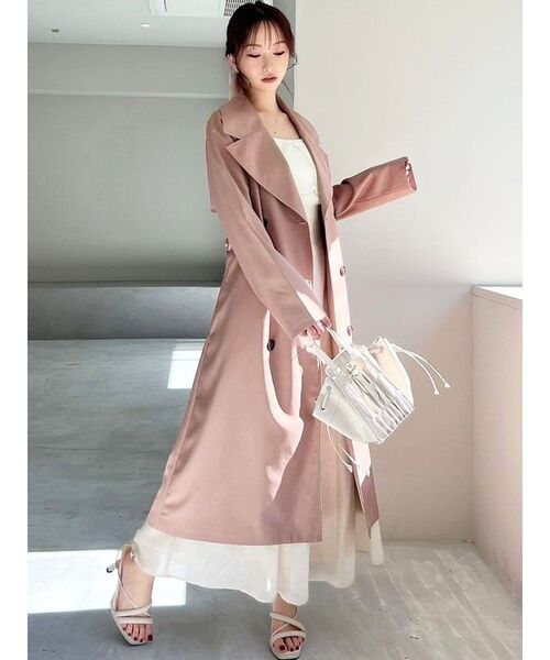 RESEXXY（リゼクシー）の「カラーシンプルトレンチコート（トレンチコート・レディース・ピンク/イエロー/ベージュ/ブラック・FREE）」の9枚目の写真