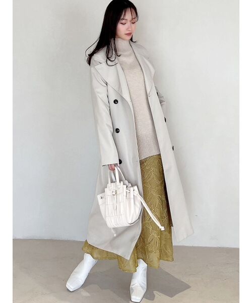 RESEXXY（リゼクシー）の「カラーシンプルトレンチコート（トレンチコート・レディース・ピンク/イエロー/ベージュ/ブラック・FREE）」の22枚目の写真