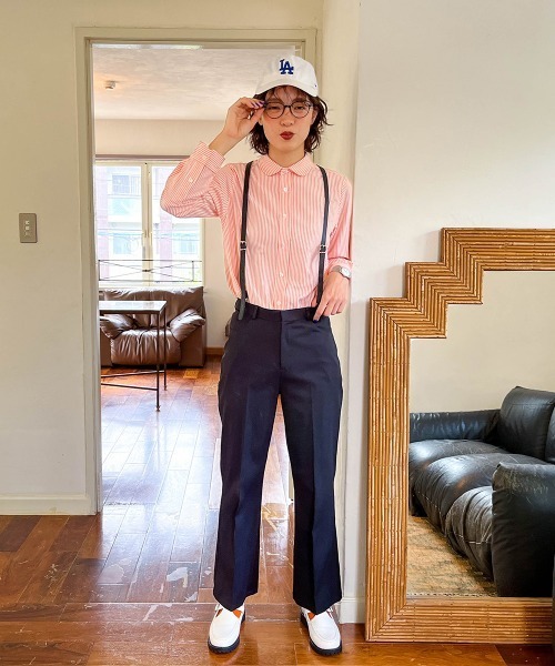 Le temps riche（ルタンリッシュ）の「センタープレスセミフレアパンツ＜Le temps riche＞（スラックス・レディース・サンドベージュ/ブラック・S/M/L/LL）」の6枚目の写真