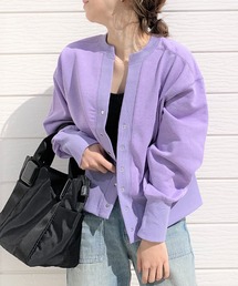 Q | 裏毛Vネックショートカーデ(カーディガン/ボレロ)