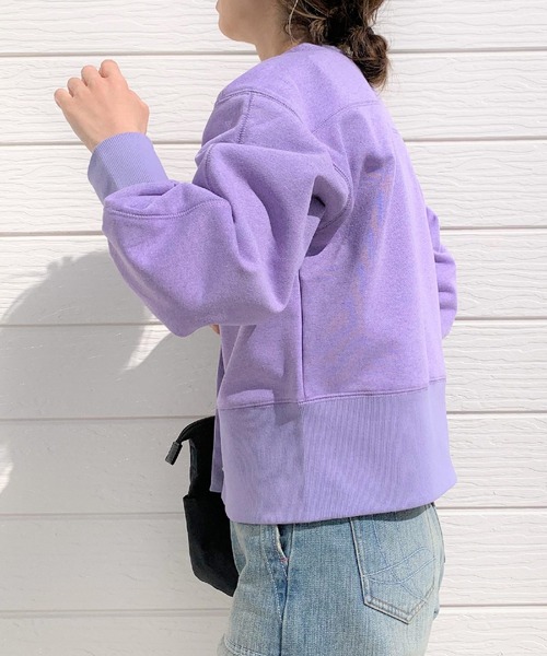 Q(キュー)の「裏毛Vネックショートカーデ(カーディガン/ボレロ・レディース・ライトグレー/ネイビー/ラベンダー・MEDIUM)」の14枚目の写真