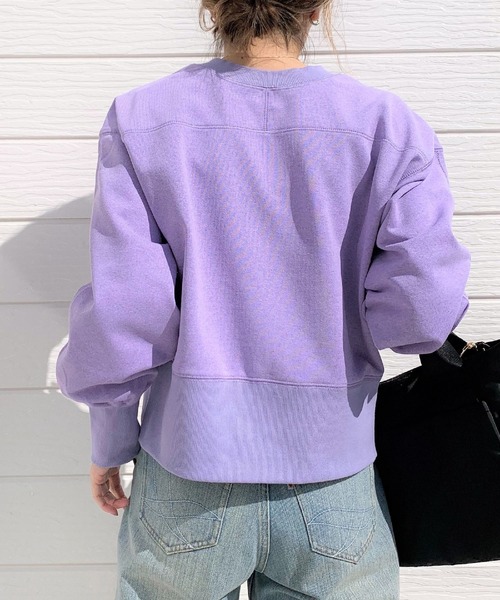 Q(キュー)の「裏毛Vネックショートカーデ(カーディガン/ボレロ・レディース・ライトグレー/ネイビー/ラベンダー・MEDIUM)」の15枚目の写真