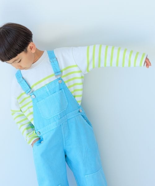 LOWRYS FARM(ローリーズファーム)の「USAボーダーロングスリーブ 178185(Tシャツ/カットソー・キッズ・ホワイト×イエロー/ホワイト×ピンク/ホワイト×ブラック/ホワイト×ブルー・110cm/120cm/130cm/140cm/150cm)」の3枚目の写真